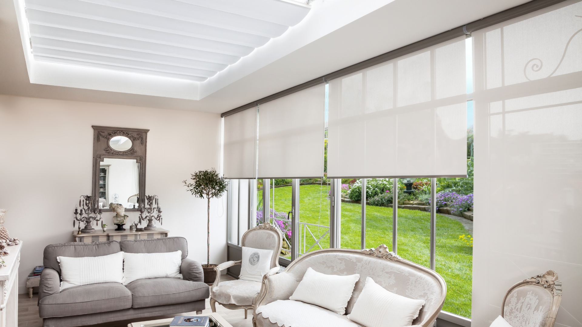 Stores interieurs Linconyl blancs